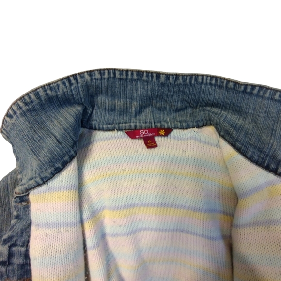 ♥️ 💙 Women's So Real So Right lined denim jacket. Size XL (Juniors) - Picture 3 of 4